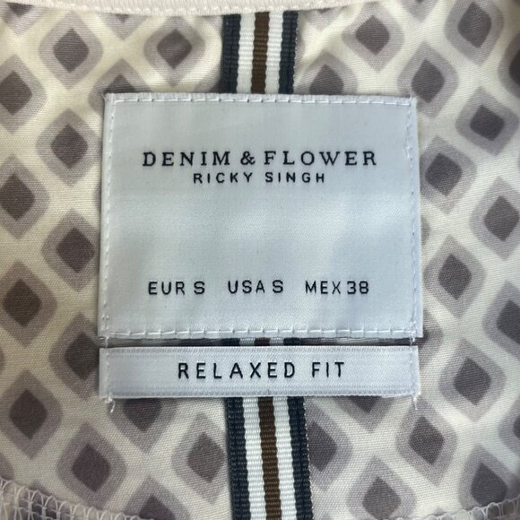 Denim & Flower Ricky Singh Textured Tshirt Mens Small Beige New Relaxed Fit - Picture 5 of 12